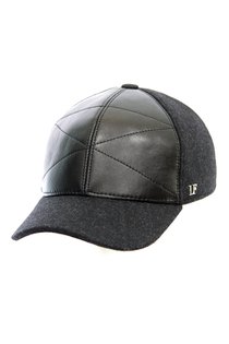 Бейсболка LF Cap color, кожа комбинированная с тканью, цвет черный, серый