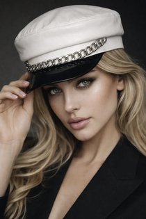 Картуз LF LADY, кожа, цвет белый