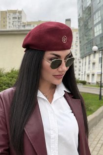 Кепи-перевертыш, ткань шерсть, цвет бургундия